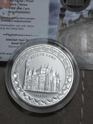 LOT.14 » Darphane Hatıra Para Gümüş 1 Ons Aziziye Camisi Sertifikalı