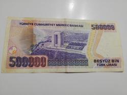 BEŞ YÜZ BİN TÜRK LİRASI SERİ E64 129513 çil altı çok temiz