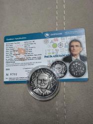 LOT.18 » Darphane Hatıra Para Gümüş 1 Ons Kıbrıs Aziz Sancar Sertifikalı