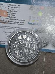 Darphane Hatıra Para Gümüş 1 Ons Kıbrıs Aziz Sancar Sertifikalı