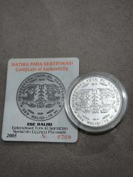 LOT.10 » Darphane Hatıra Para Gümüş 1 Ons Ege Halısı Sertifikalı