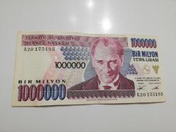 1 MİLYON TÜRK LİRASI 1000000 SERİ A20 175195 ÇİL ALTI TEMİZ #