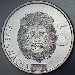 ZAMBİYA 5 KWACHA 2025 ZAMBİYA. GÜVENLİK KENARLI KALIN. 25,5 mm ÇİL.