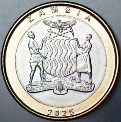 ZAMBİYA 2 KWACHA 2025 ZAMBİYA. BİMETAL ÇİL.