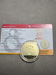 LOT.8 » Darphane Hatıra Para Gümüş 1 Ons Galatasaray Altın Kaplama Sertifikalı