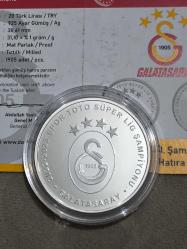 LOT.7 » Darphane Hatıra Para Gümüş 1 Ons Galatasaray Sertifikalı