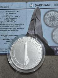 LOT.5 » Darphane Hatıra Para Gümüş 1 Ons Ankara'nın NY Türk Evi Sertifikalı