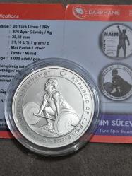 Darphane Hatıra Para Gümüş 1 Ons Ankara'nın Naim Süleymanoğlu Sertifikalı