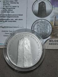 LOT.3 » Darphane Hatıra Para Gümüş 1 Ons Ankara'nın Bilge Tonyukuk Abidesi Sertifikalı