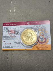 Darphane Hatıra Para Gümüş 1 Ons Galataray Altın Kaplama Sertifikalı