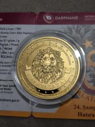 Darphane Hatıra Para Gümüş 1 Ons Galataray Altın Kaplama Sertifikalı