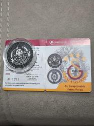 Darphane Hatıra Para Gümüş 1 Ons Galataray Okside Günmüş Sertifikalı