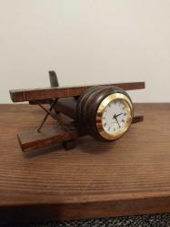 Ahşap Uçak Masa Saati