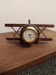 Ahşap Uçak Masa Saati
