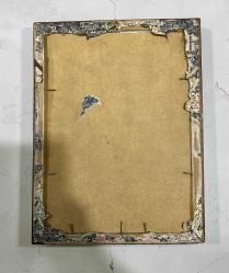 Atatürk Kumaş üzeri baskı eski ahşap duvar tablosu 23 x 32 cö