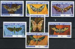 Koleksiyon Pulları,1983 Nicaragua,7 Pulluk Kelebekler Konulu Damgasız Tam Seri,Kia-5