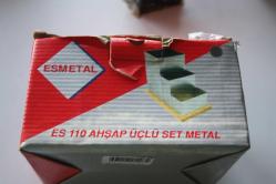 3 LÜ KALEMLİK VEYA BENZERI BİŞEY SIFIR  ESMETAL ES 110 AHŞAP ÜÇLÜ SET METAL (ÇİFTRAF