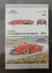 Karayip Denizi St. Vincent Adası- damgasız bitişik seri pullar