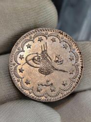 Sultan Reşat 1327/2 Edirne Seyehat Baskı Gümüş 5 Kuruş Çil