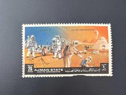Ajman Pulu - Ajman Stamp - Postadan Geçmiş Pul Filateli - DAMGALI - Ay'a iniş, Apollo 15, Ay görevi temalı pul , 20 PARA - YABANCI PULLAR, NOSTALJİK DOĞUM GÜNÜ HEDİYESİ