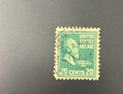 Amerika Birleşik Devletleri Pulu - Unıted States Stamp - Postadan Geçmiş Pul Filateli - Damgalı - BAŞKAN JAMES A. GARFIELD 1881 TEMALI PUL , 20 PARA  - YABANCI PULLAR, NOSTALJİK DOĞUM GÜNÜ HEDİYESİ