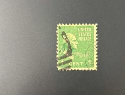 Amerika Birleşik Devletleri Pulu - USA Stamp - Postadan Geçmiş Pul Filateli - DAMGALI -ESKİ BAŞKAN GEORGE WASHINGTON TEMALI PUL, 1 PARA - YABANCI PULLAR - NOSTALJİK DOĞUM GÜNÜ HEDİYESİ