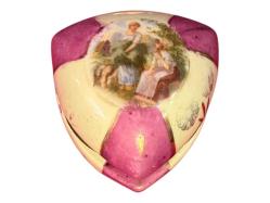 Fransız Eski Üretim Damgasız Porselen Bonboniyer Pirinç Menteşeli - 8 cm 6 cm ölçülerinde