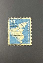 Almanya Pulu - Germany Stamp - Postadan Geçmiş Pul Filateli -  Damgalı - GEMİ İNŞAATI TEMALI ALMAN PULU, 70 PARA - YABANCI PULLAR-NOSTALJİK DOĞUM GÜNÜ HEDİYESİ