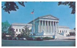 1950-60'lar Amerika Washington Yüksek Mahkeme Binası Görselli Kartpostal, Arkası Yazılı