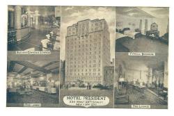 1950-60'lar Amerika Newyork Hotel President Sepya Parçalı Kartpostal