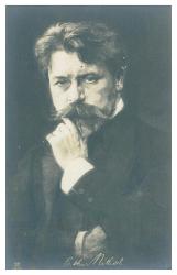 1950-60'lar  Arthur Nikisch Görselli Kartpostal, Arkasında Yapışma İzi Var