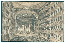 Yüzyıl Başları İtalya Napoli San Carlo Tiyatrosu Görselli Kartpostal, Arkasında Yapışma İzi Var