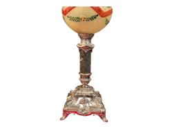 Antika fransız el boyama gaz lambası 62 cm boyunda