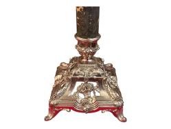 Antika fransız el boyama gaz lambası 62 cm boyunda