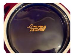 Antika fransız limoges porselen sunumluk 14,5 cm çapında