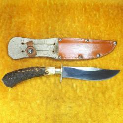 VINTAGE DERİ KILIFINDA ÖZEL EL YAPIMI AV BIÇAĞI KAMA