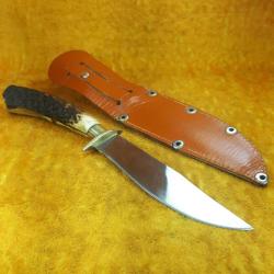 VINTAGE DERİ KILIFINDA ÖZEL EL YAPIMI AV BIÇAĞI KAMA