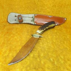 VINTAGE DERİ KILIFINDA ÖZEL EL YAPIMI AV BIÇAĞI KAMA