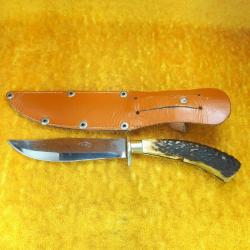 VINTAGE DERİ KILIFINDA ÖZEL EL YAPIMI AV BIÇAĞI KAMA