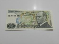 10 TÜRK LİRASI ÇİL ALTI SERİ B18 692355