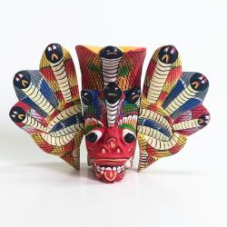 Sri Lanka Geleneksel Naga Raksha Maskesi Naga Tacı El Yapımı Ahşap Ev Dekorasyonu Koleksiyonluk Eşya