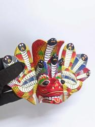 Sri Lanka Geleneksel Naga Raksha Maskesi Naga Tacı El Yapımı Ahşap Ev Dekorasyonu Koleksiyonluk Eşya