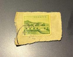 Türk Pulu - Turkish Stamp - - Mektup Zarfından Kesilmiş / Postadan Geçmiş Pul Filateli - DAMGALI - MUĞLA İLİ TEMALI PUL, 5 PARA - Türkiye Cumhuriyeti - NOSTALJİK DOĞUM GÜNÜ HEDİYESİ