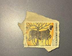 Yunanistan Pulu - Greek Stamp -  Mektup Zarfından Kesilmiş / Postadan Geçmiş Pul Filateli -  Damgalı - Homeros'un Destanları - Ulysses'in Polifemos'un mağarasından kaçışını tasvir eden pul ,  27 PARA - YABANCI PULLAR - NOSTALJİK DOĞUM GÜNÜ HEDİYESİ