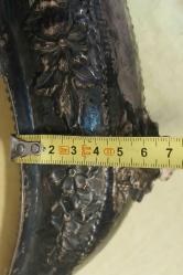 Gümüş Şekerlik.. 800 Ayar damgalı floral Desenli Gümüş Şekerlik, meyvelik..300 gr. 7 x 31 cm.