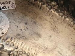 Gümüş Şekerlik.. 800 Ayar damgalı floral Desenli Gümüş Şekerlik, meyvelik..300 gr. 7 x 31 cm.