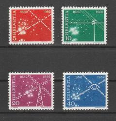 1952 İsviçre Elektrikli İletişimin 100. Yıldönümü TAM SERİ MNH