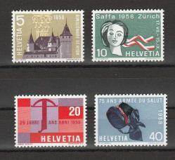 1958 İsviçre Olaylar Tam Seri MNH