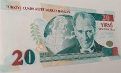 8.EMİSYON 1.TERTİP 20 YTL YENİ TÜRK LİRASI ORİJİNAL KAĞIT PARA C72735644 SERİ NOLU GÜZEL NUMARALI ÇİLL