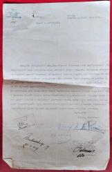 1929 Tarihli T.C. İzmir Vilayeti Ödemiş Kazası Kaymakamlığı Mühürlü ve İmzalı Adagüme Okulu'na Dair Evrak